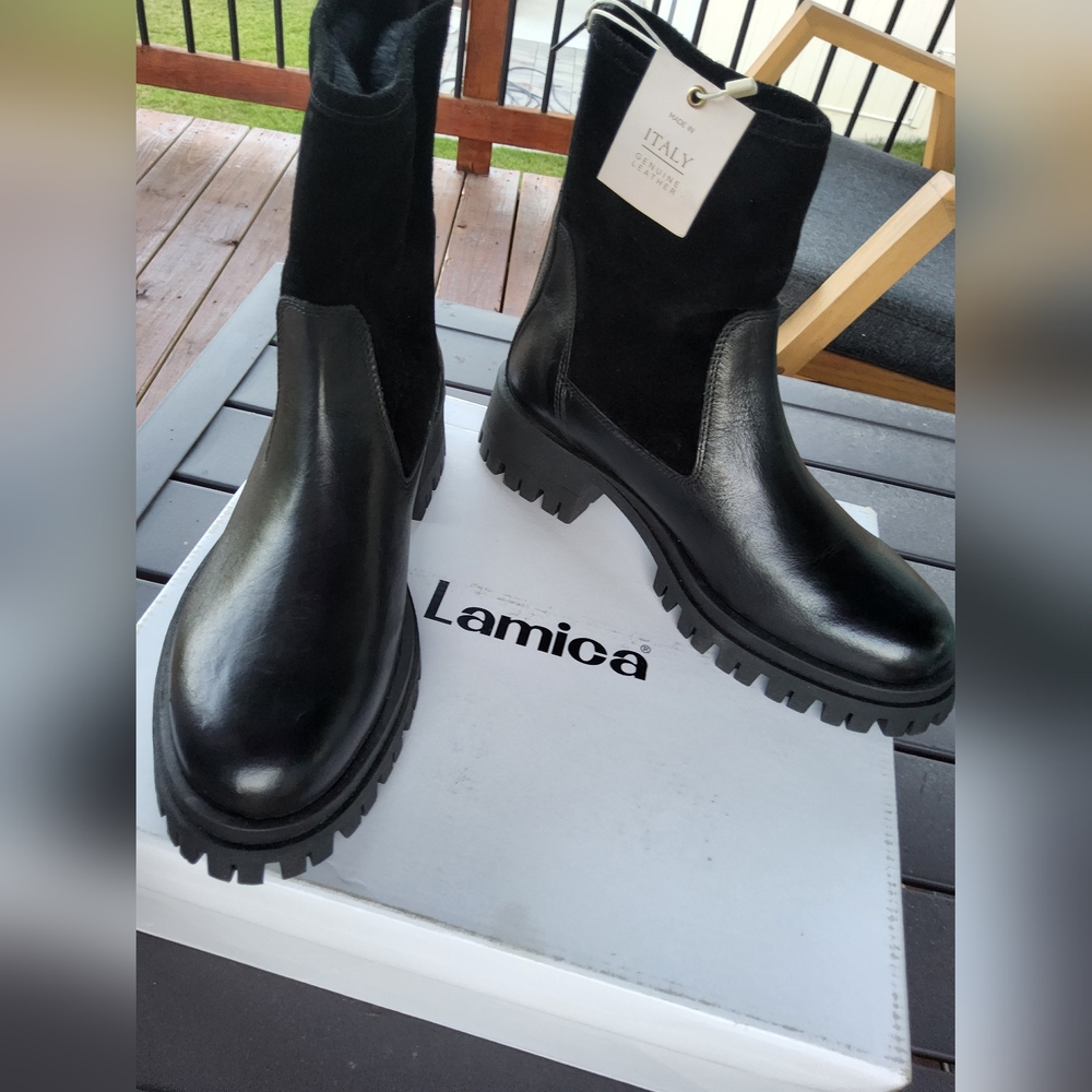 Lamica, Made In Italy, sherpa lined booties